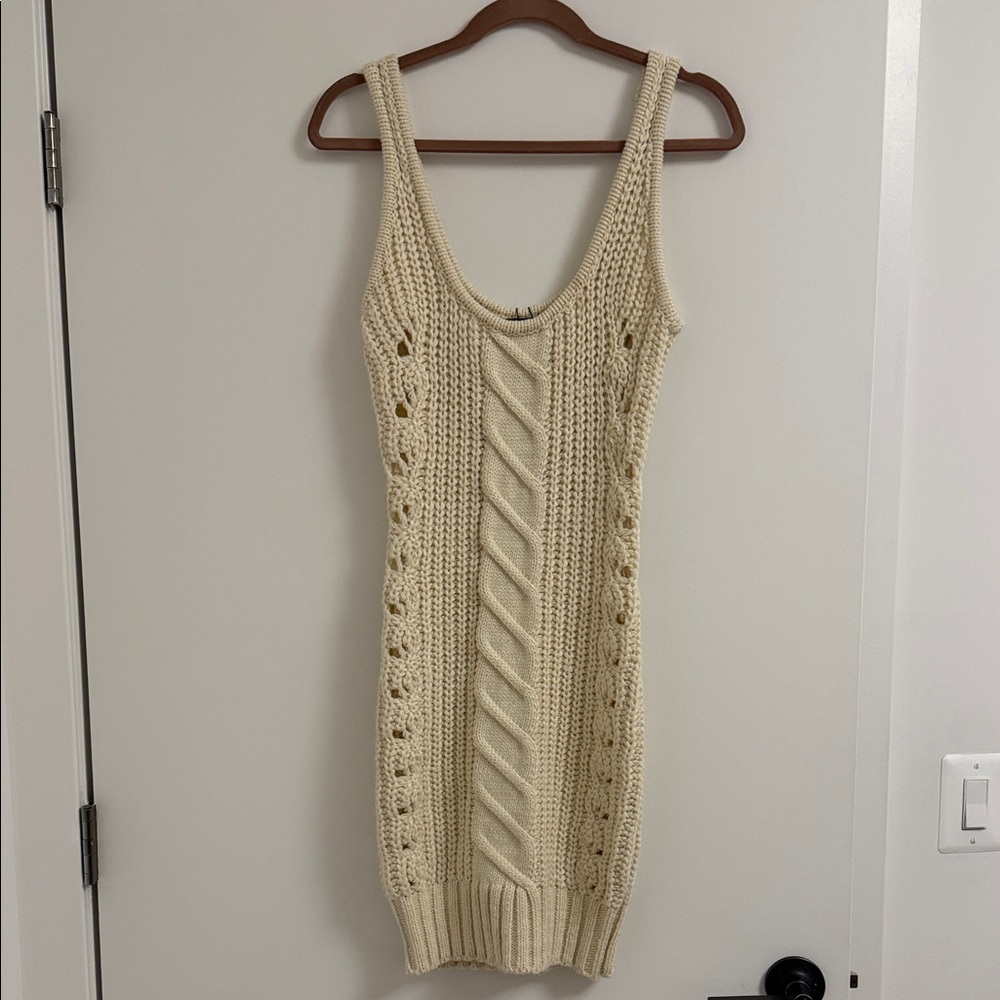 JLUXLABEL Ivory Cable Knit Top
